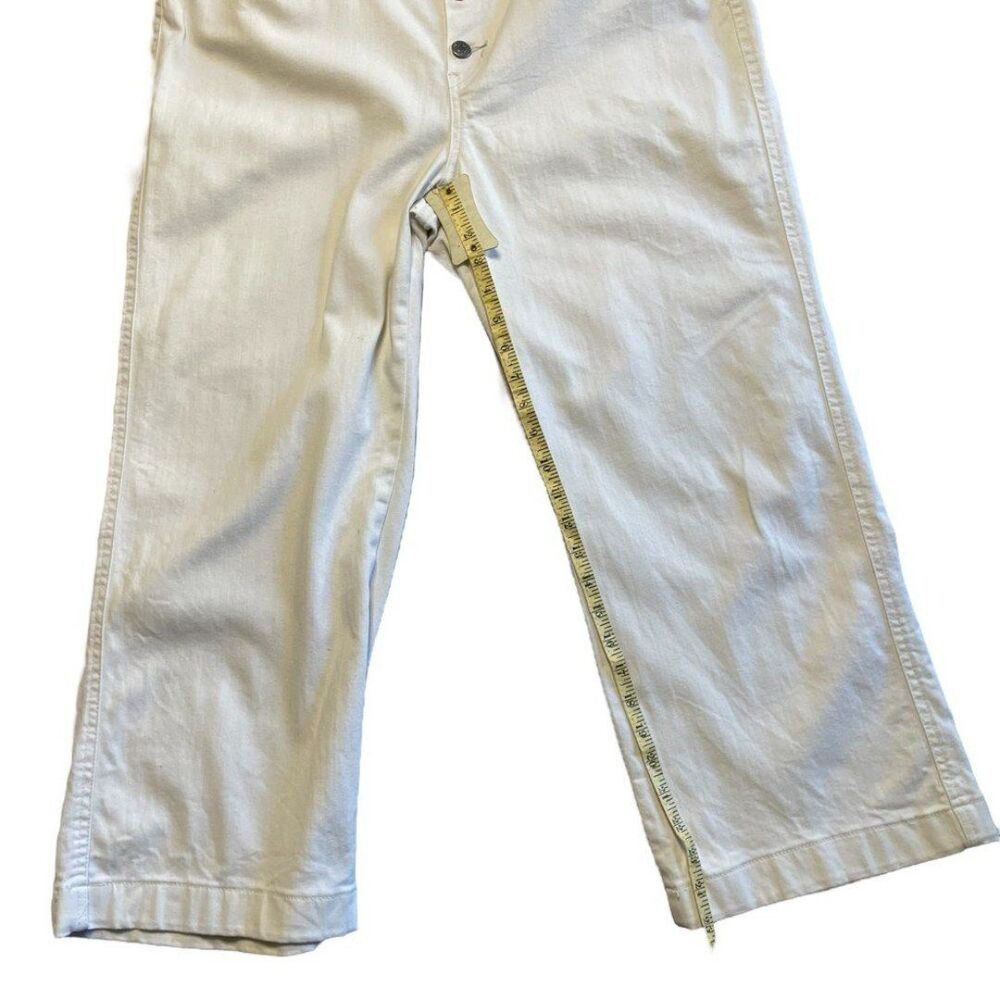 Levi Strauss Women's High Rise Wide Leg Crop Button Fly Off White Denim Size 14 - Picture 12 of 12